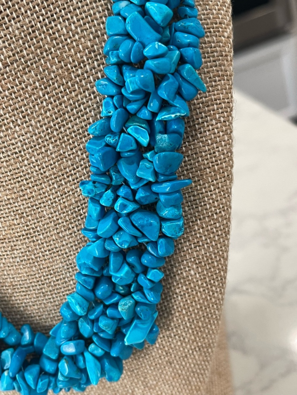Bright Turquoise Multi-Chip Statement Necklace - Picture 6 of 8